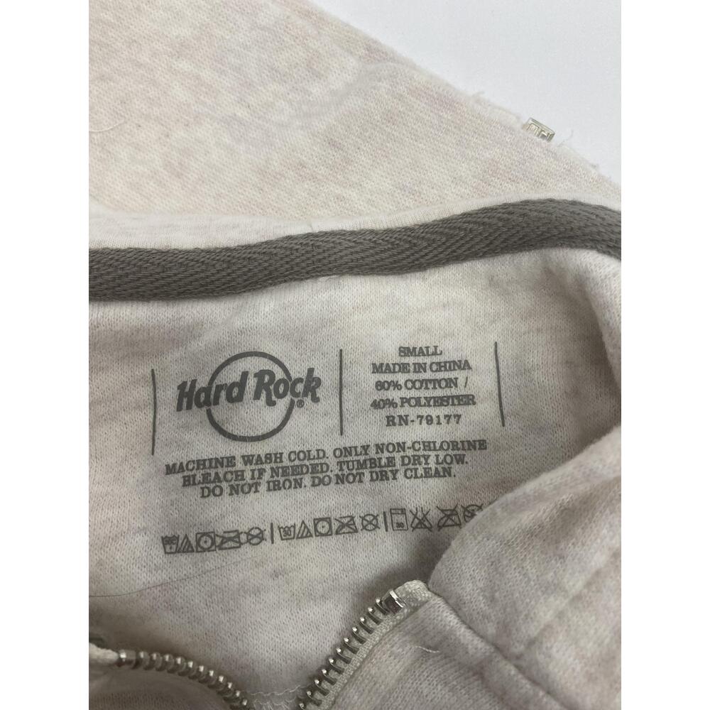 Hard Rock Daytona Beach Hoodie Light Beige‎ Full Zip Small - Picture 4 of 9